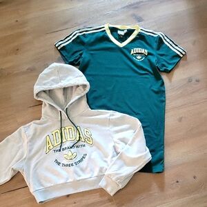 EUC Adidas Varsity Hoodie & T dress Set
